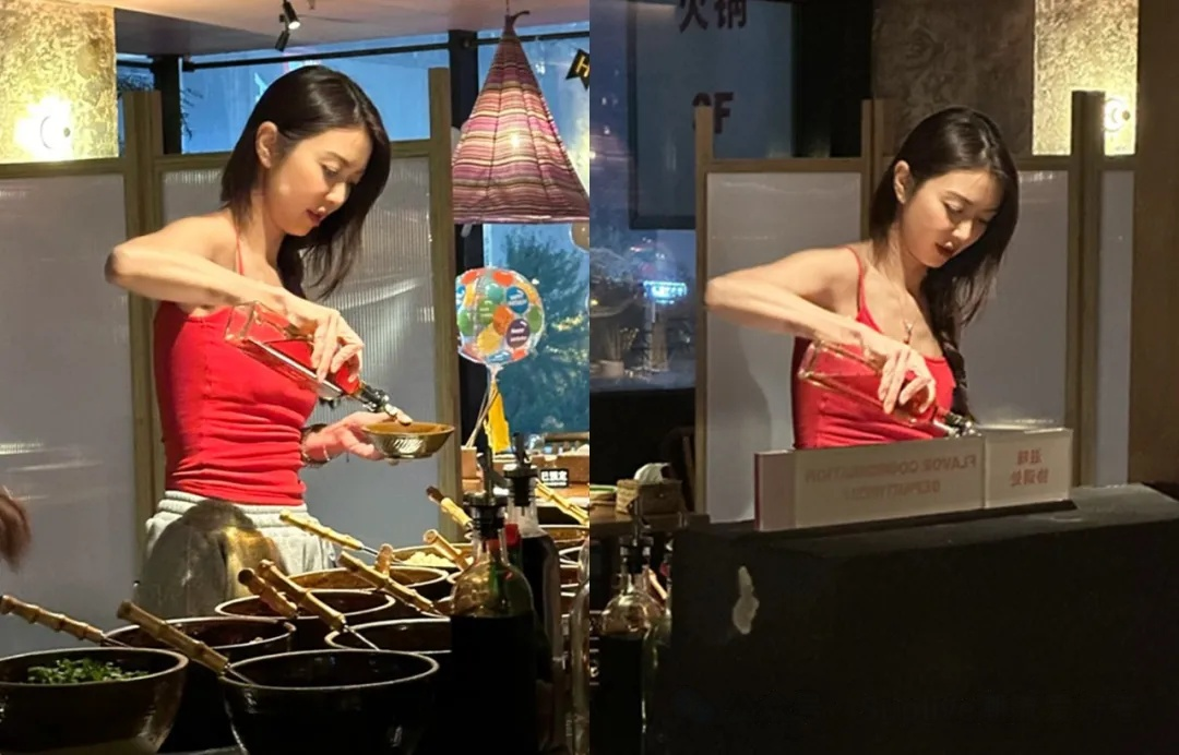 薛凯琪火锅店被偶遇,43岁依旧如少女般青春